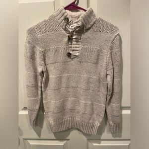 Cat & Jack gorgeouss beige knit quarter button up sweater